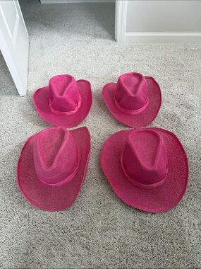 Party City Pink Straw Cowboy Hat - Packable Fun Accessory- 4 pack